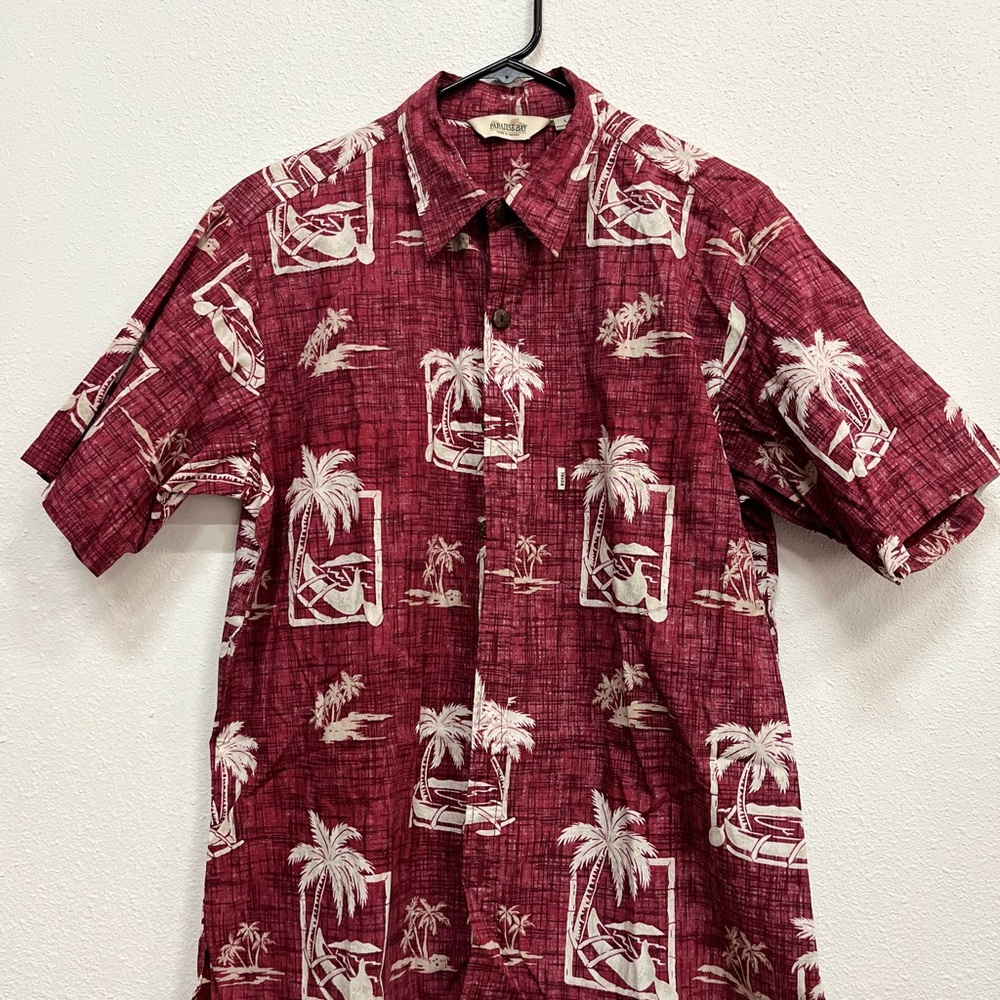 Red Hawaiian Print Men's Shirt
